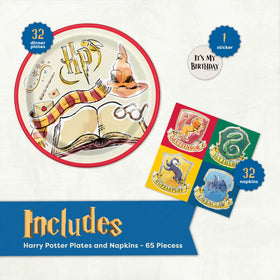 Unique Harry Potter 9-inch plates ready for a wizarding party meal.