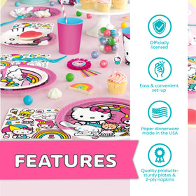 Unique Hello Kitty napkins for quick cleanups and coordinated tableware.