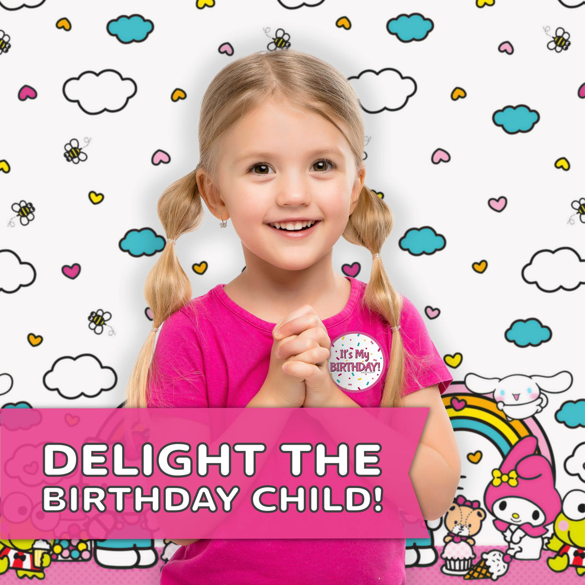 Unique Hello Kitty party decorations set creates a coordinated birthday scene