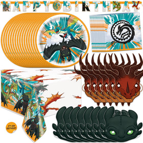 Unique How to Train Your Dragon banner creates a bold party backdrop.