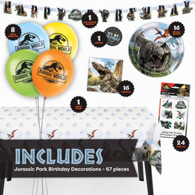 Unique Jurassic Park balloons pack adds festive flair to the party.