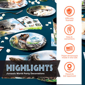 Unique Jurassic Park napkins support mess-free meals during the adventure.
