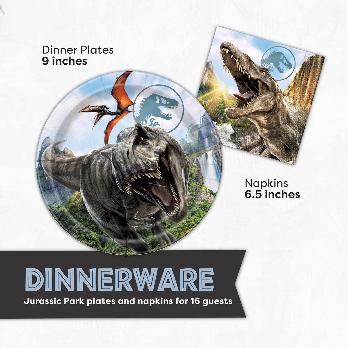 Unique Jurassic Park 9-inch plates for sturdy dining