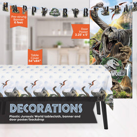 Unique Jurassic Park tablecloth 54x84 protects surfaces during celebration