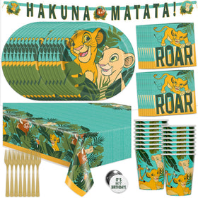 Unique Lion King banner hanging above party area for a festive focal point