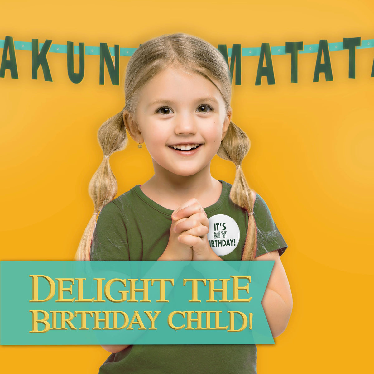 Unique Lion King birthday button adds a celebratory touch