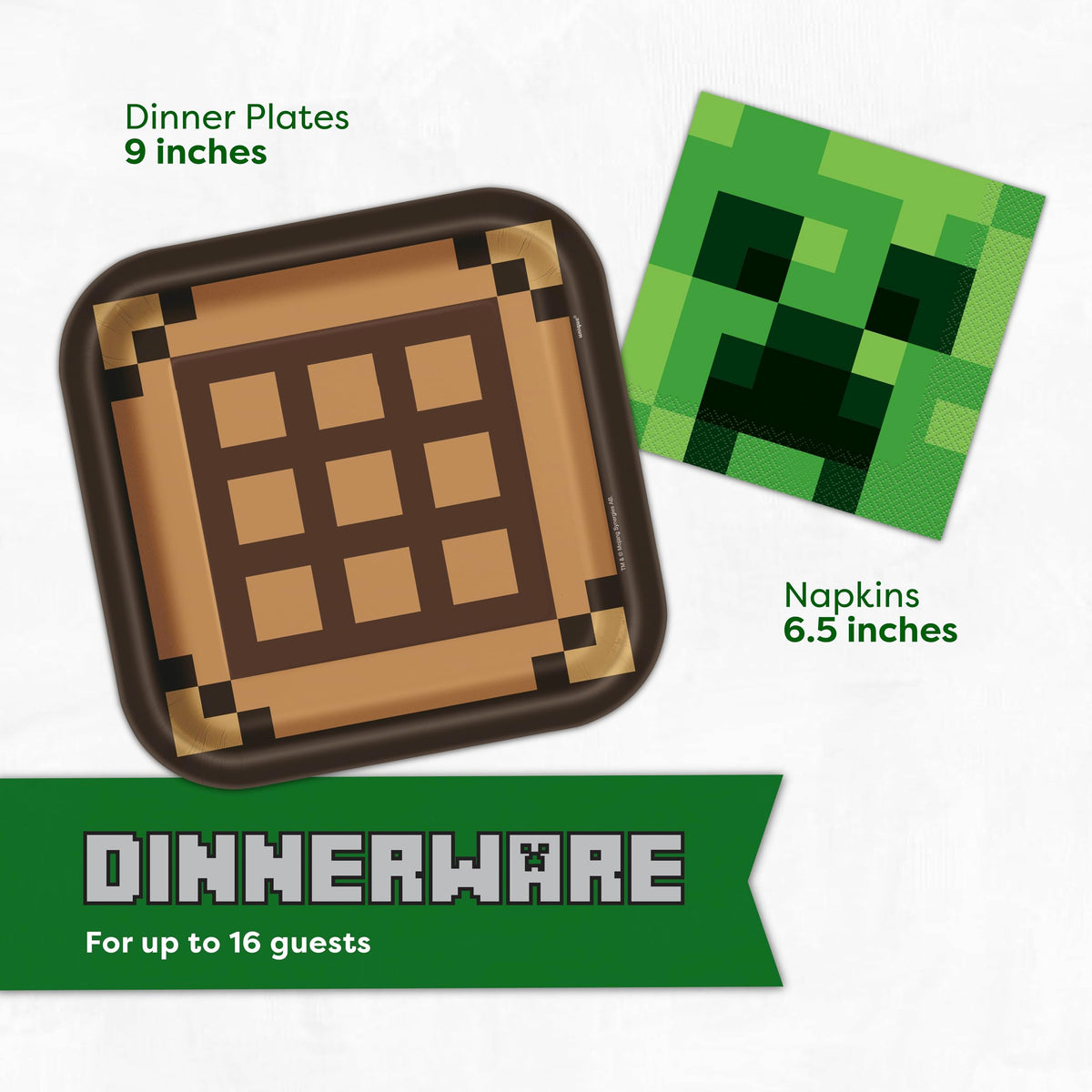 Unique Minecraft napkins for quick cleanup during the celebration.