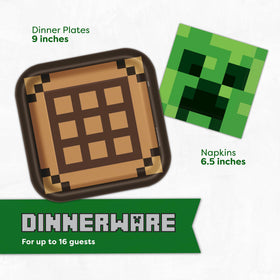 Unique Minecraft napkins for quick cleanup during the celebration.