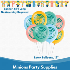 Unique Minions latex balloons add color and festive flair