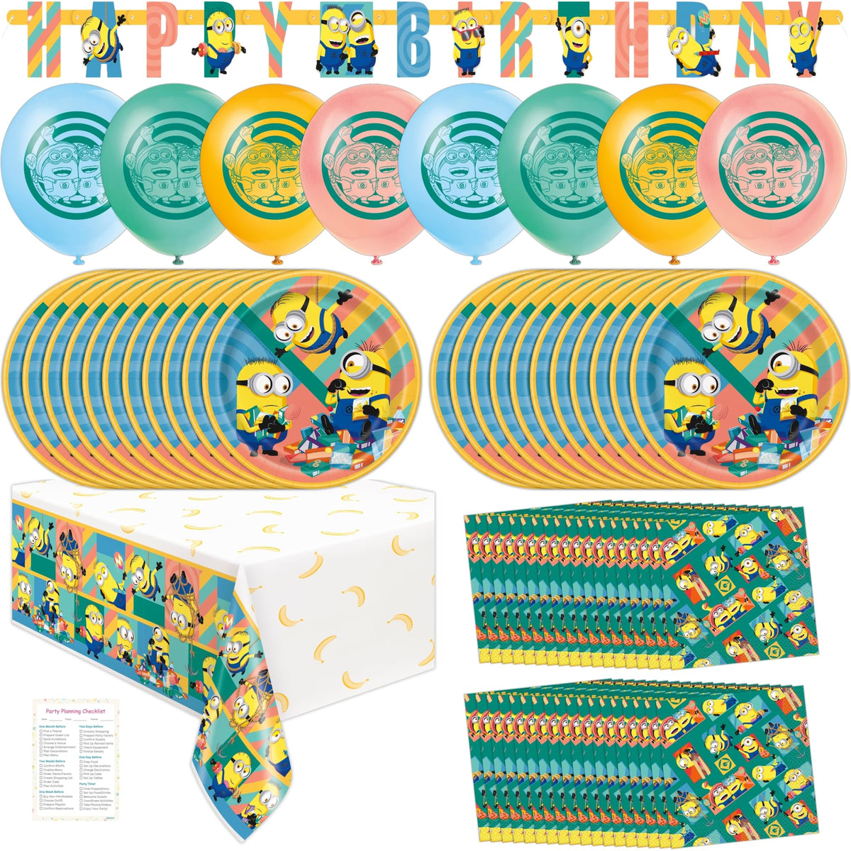 Unique Minions 9-inch plates for easy serving and party fun