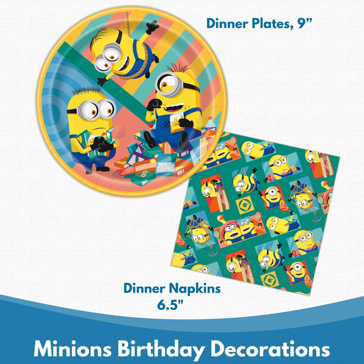 Minions tablecloth by Unique creates a themed party surface