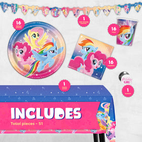 Unique My Little Pony tablecover 54x84 protects tables and ties the party theme together.