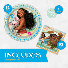 Unique Moana napkins 6.5 inch, absorbent 2-ply design ideal for celebration cleanups