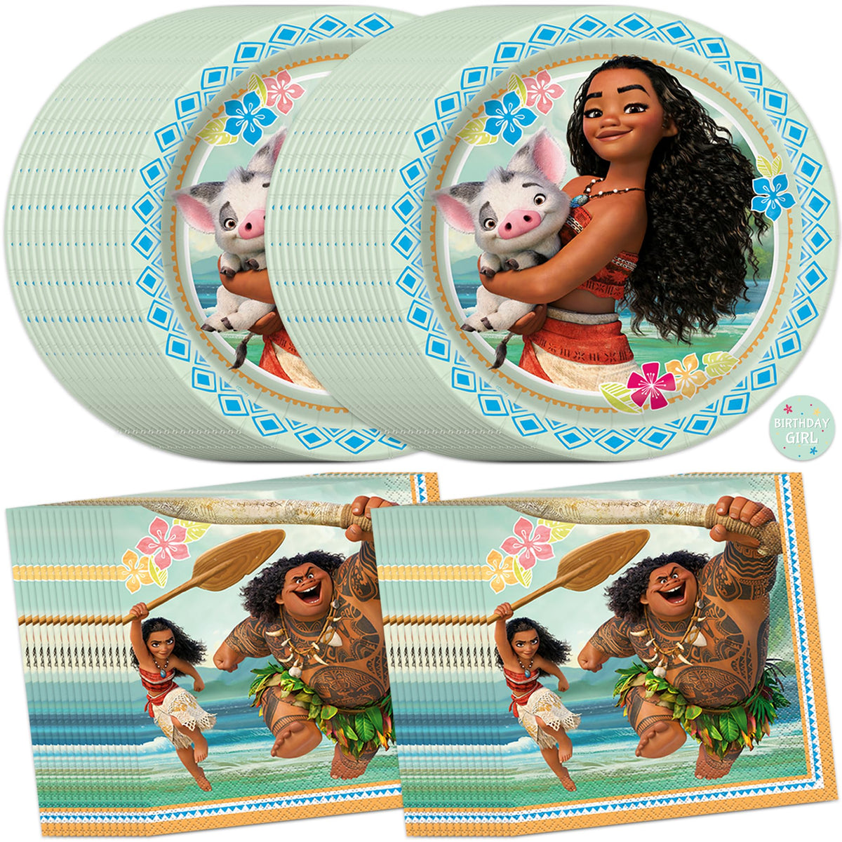 Unique Moana plates 9 inch, sturdy partyware for kid-friendly meals