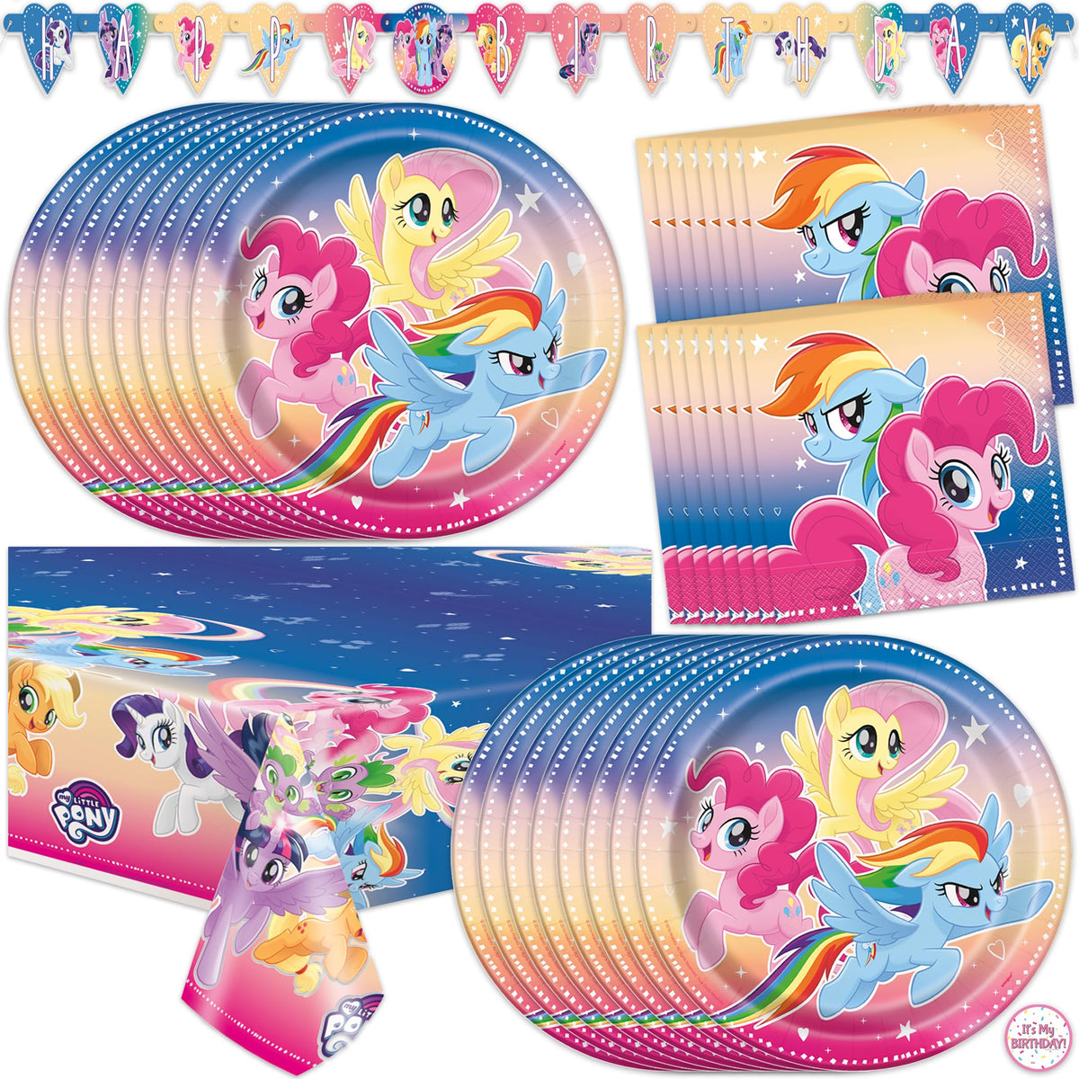 Unique My Little Pony banner brightens party decor and creates a festive focal point.