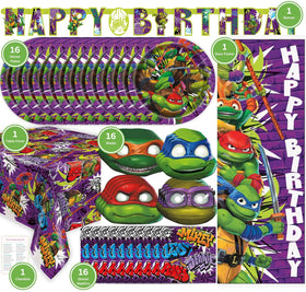 Unique Ninja Turtle napkins add color to tables and easy finger wipes.
