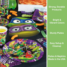 Unique Ninja Turtle tablecloth provides leakproof coverage and bold movie-inspired vibe.