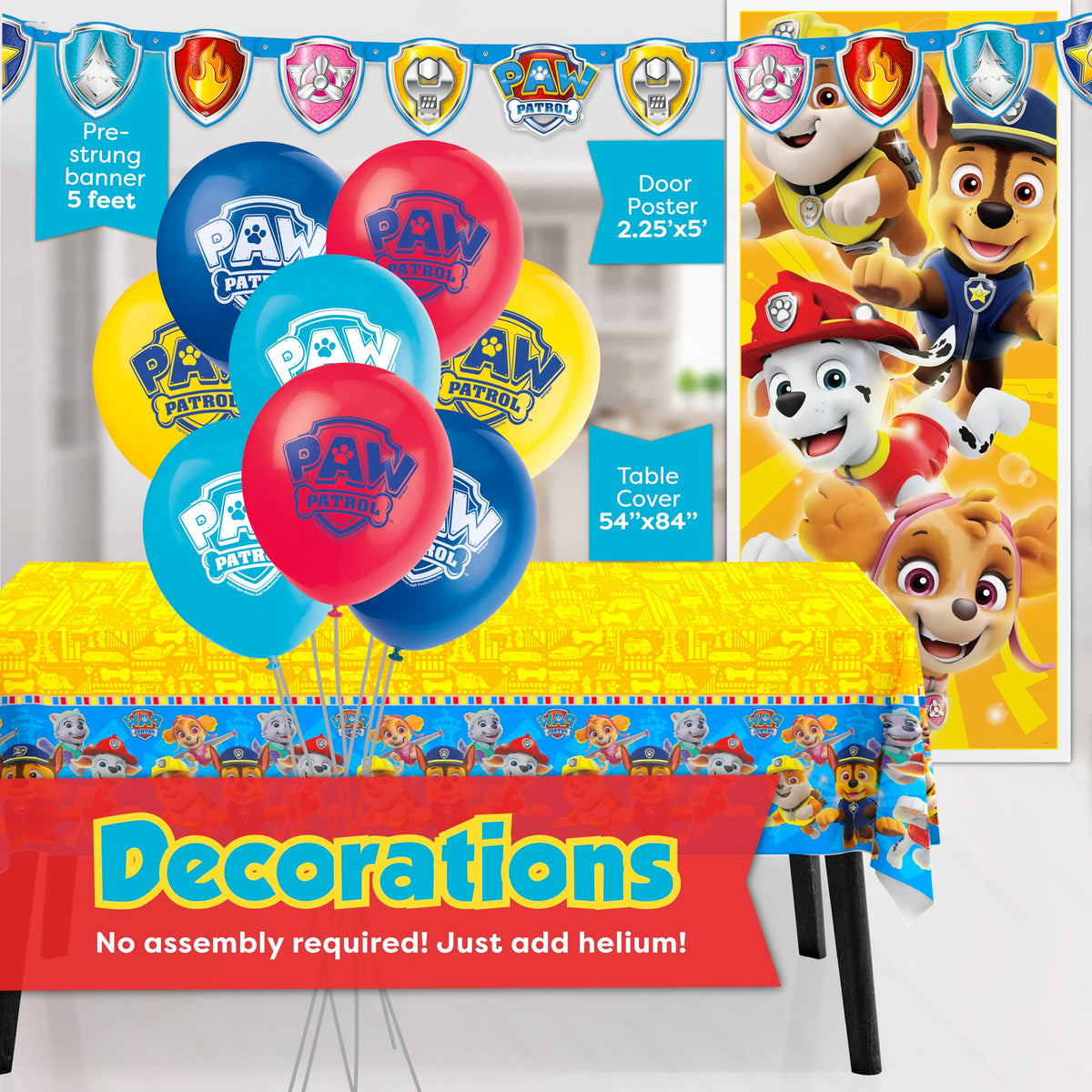 Unique Paw Patrol balloons pack adds festive color and ease