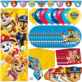 Unique Paw Patrol banner creates a bold party backdrop