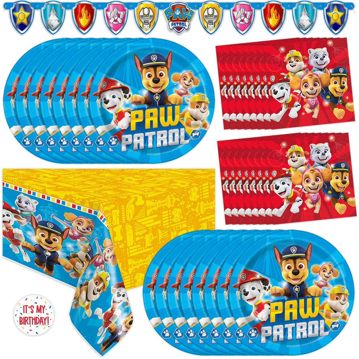 Unique Paw Patrol banner brightens the party entrance.