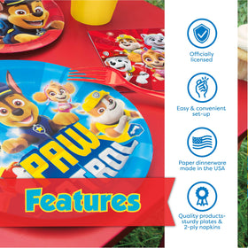 Unique Paw Patrol plates and napkins support mess-free serving