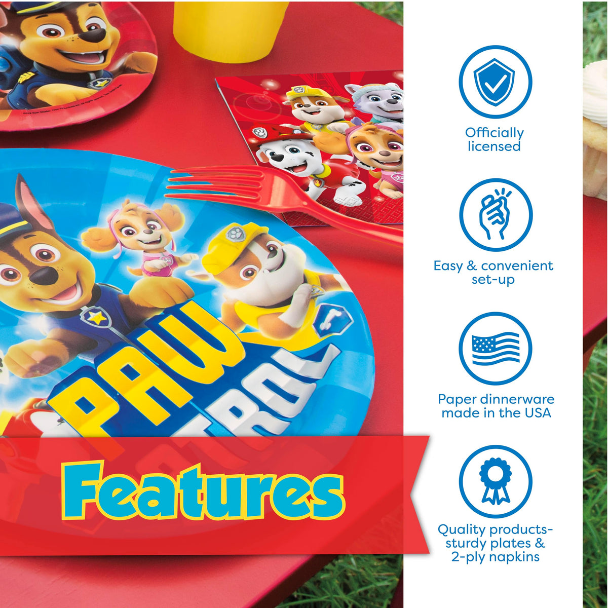 Unique Paw Patrol napkins for quick cleanup and coordinated tableware style