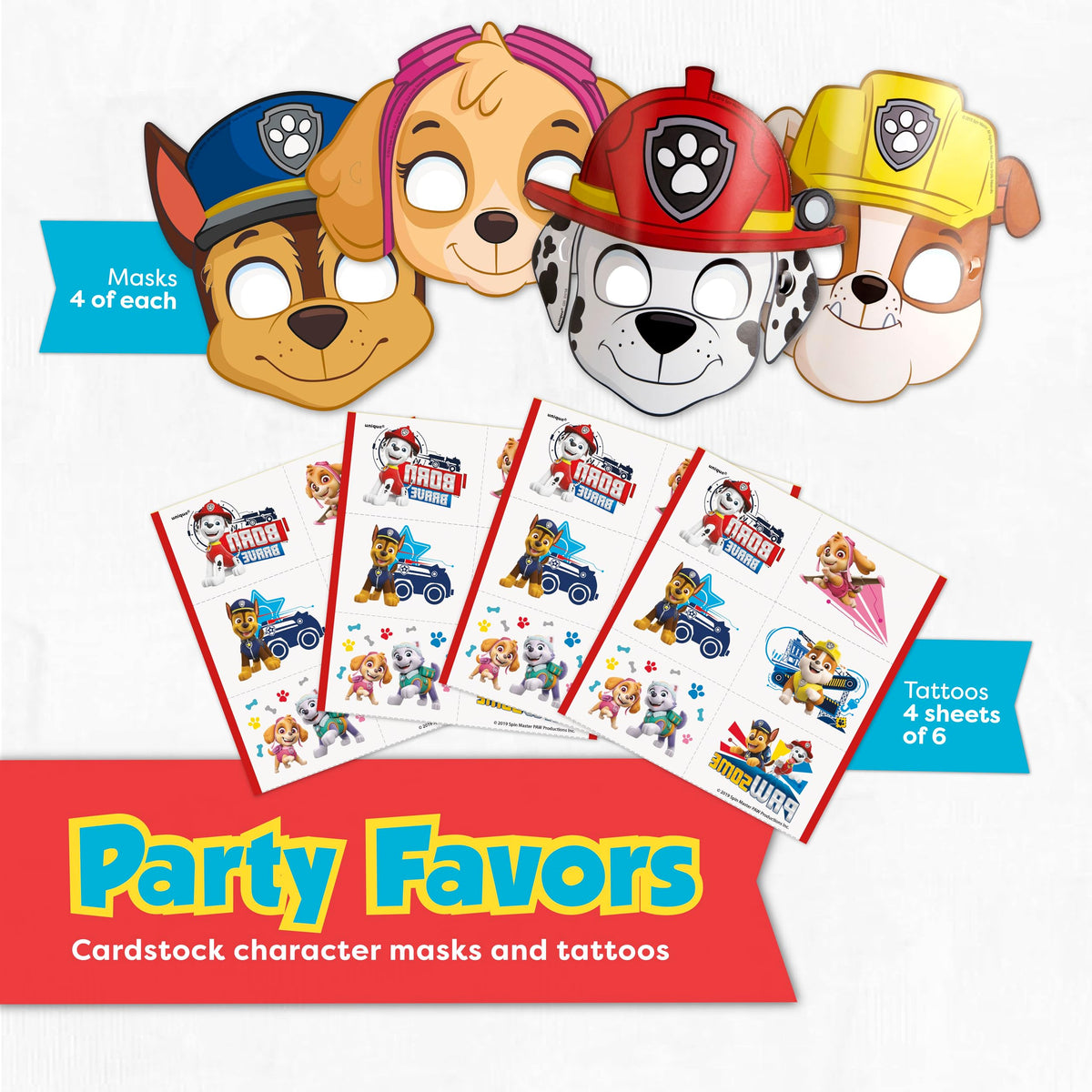 Unique Paw Patrol paper napkins help clean up after snacks.