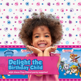 Unique Paw Patrol pink tableware closeup showing heavy-duty quality.