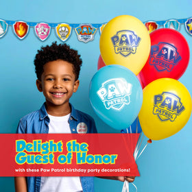 Unique Paw Patrol 'It's My Birthday' sticker, celebratory party detail.