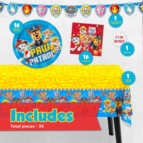 Unique Paw Patrol tablecloth protects surfaces during celebrations.