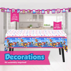 Unique Pink Skye Paw Patrol napkins help manage messes during treats.
