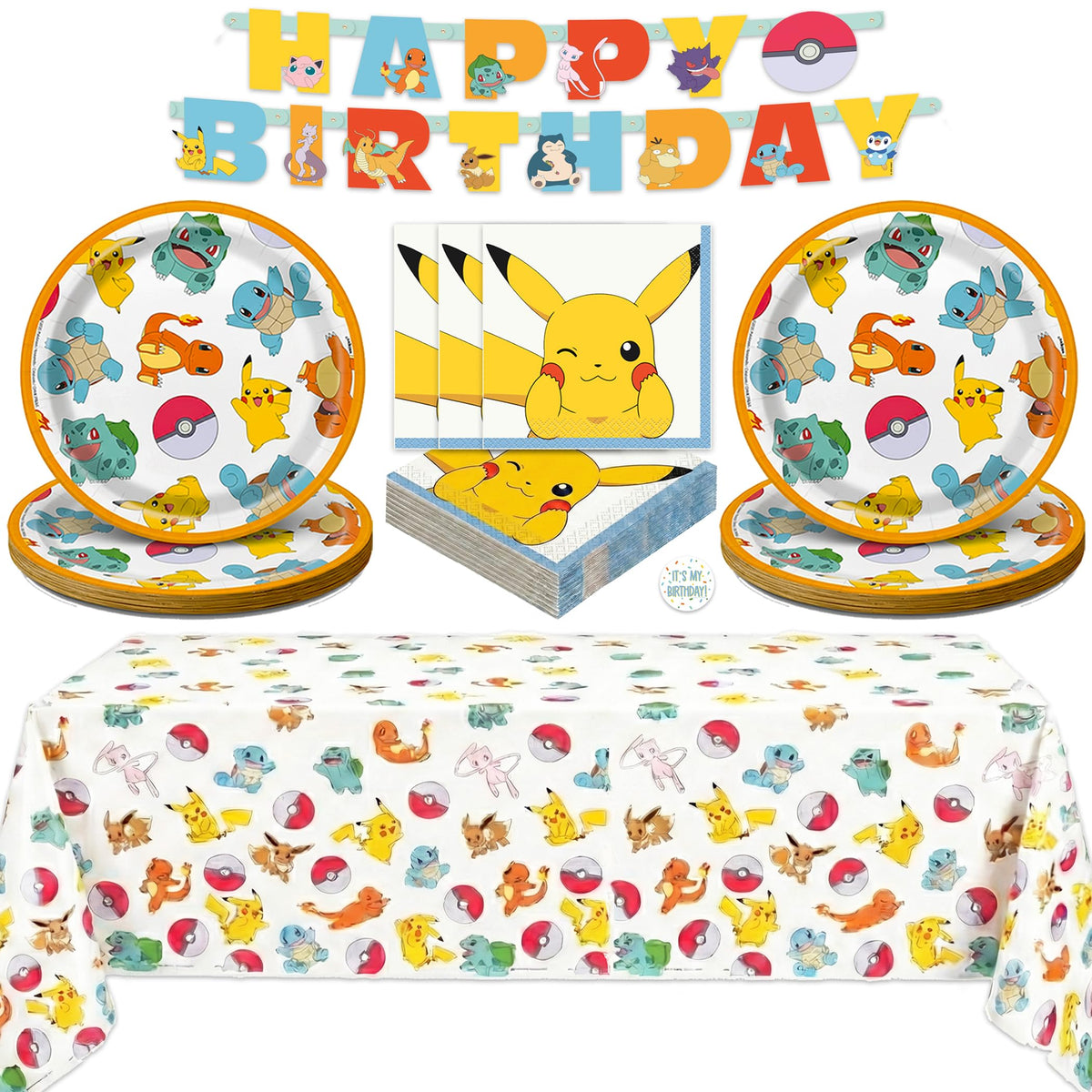 Unique Pokemon banner 75-inch hangs instantly to start the party.
