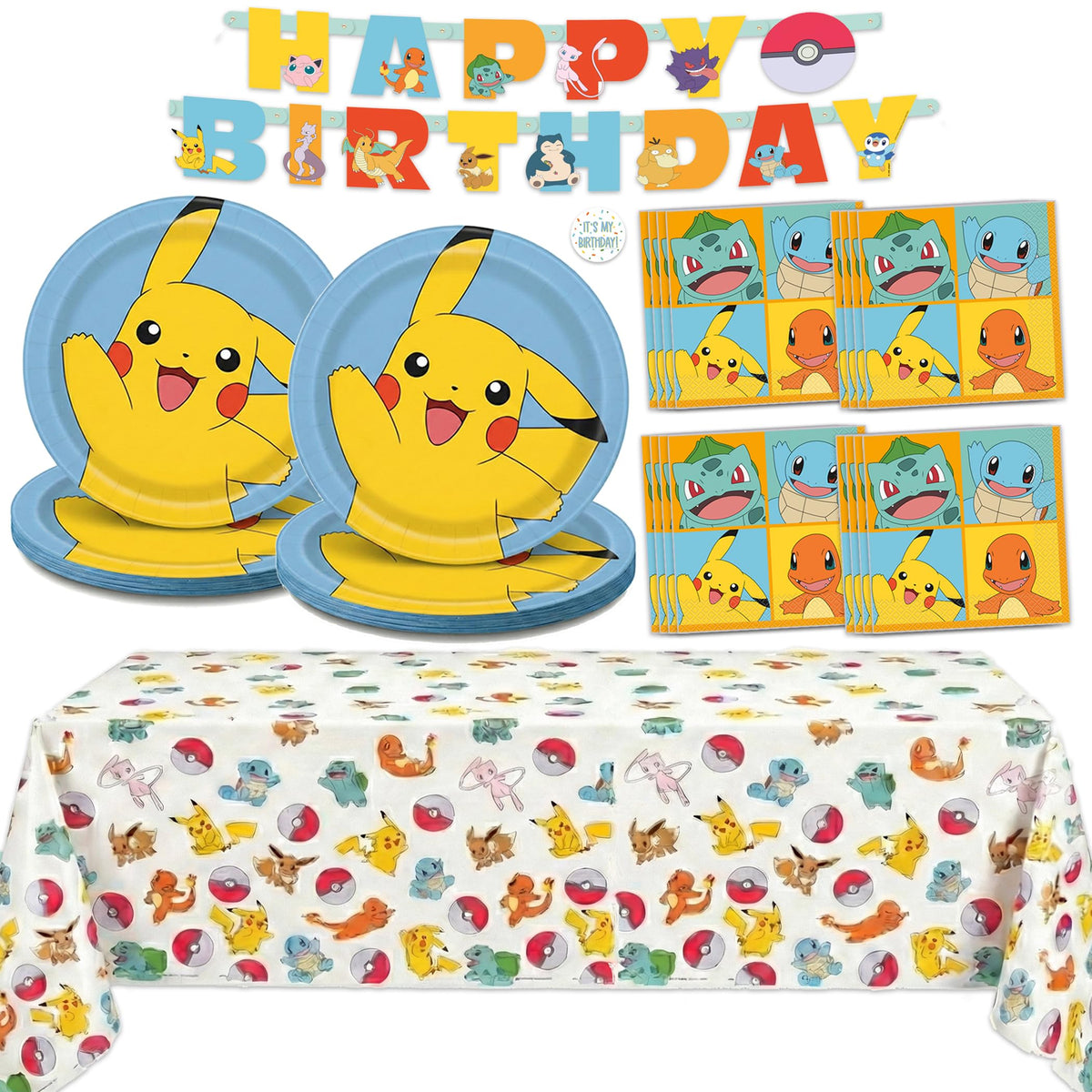 Unique Pokemon banner 75-inch centerpiece brightens any party space