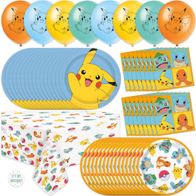 Unique Pokemon birthday balloons brighten the party space and set a cheerful theme.