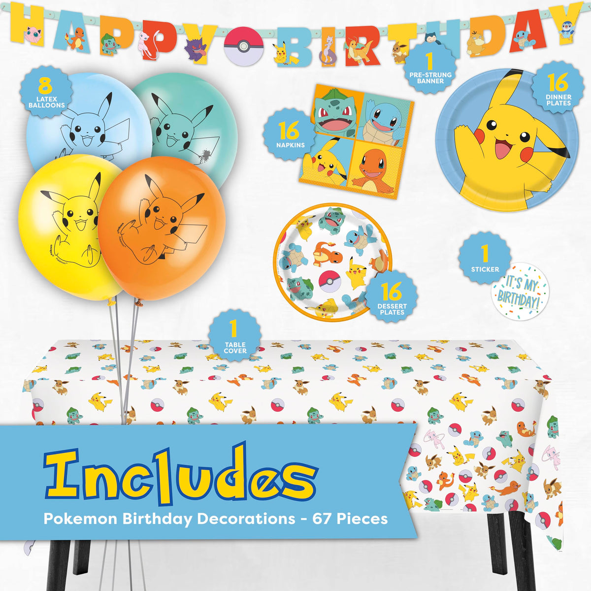 Unique Pokemon dessert plates resist bending under cake and cupcakes