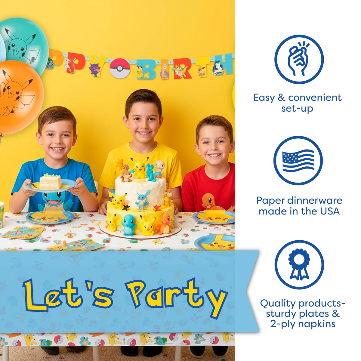 Unique Pokemon dinner plates provide sturdy service for slices and desserts