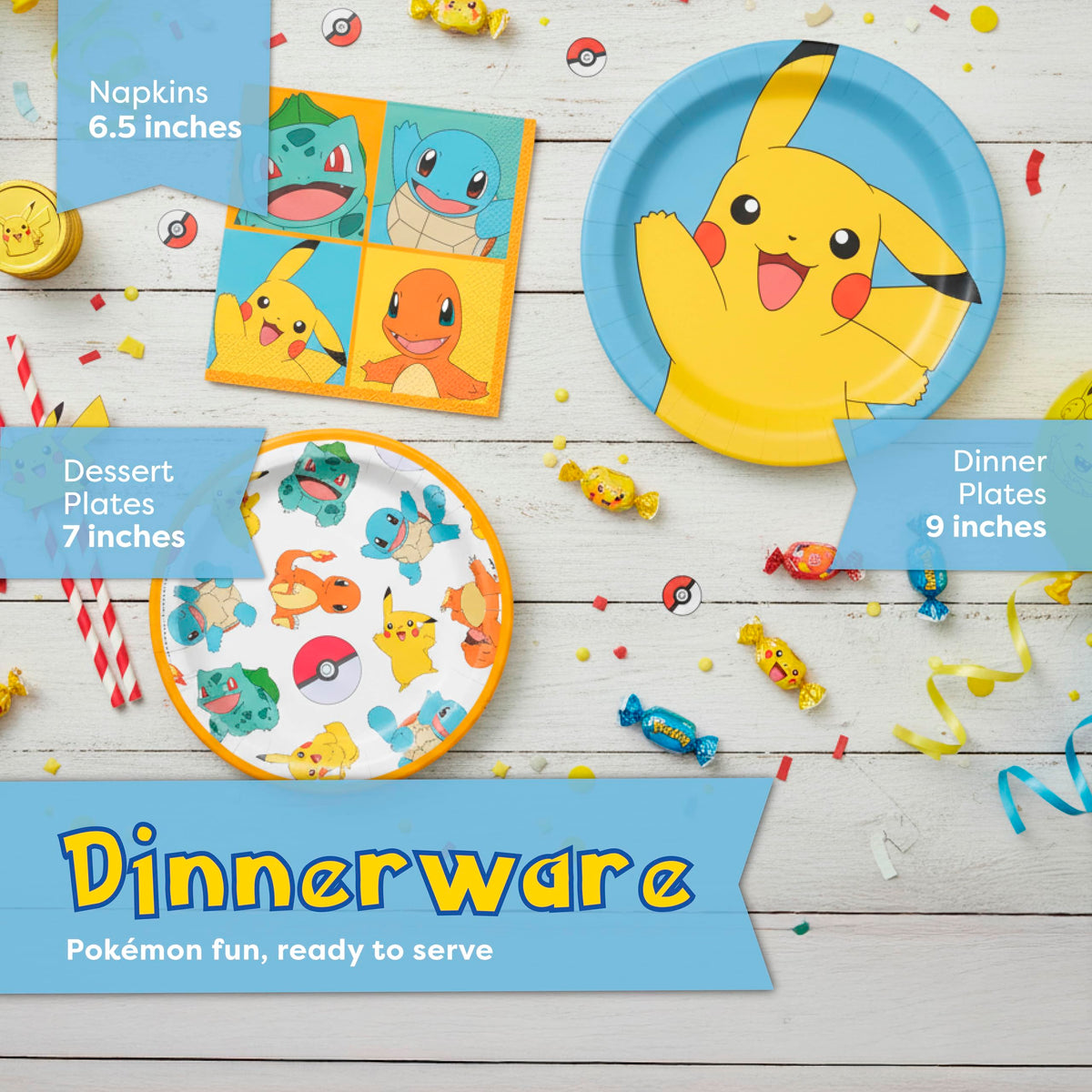Unique Pokemon napkins help guests stay clean during celebration