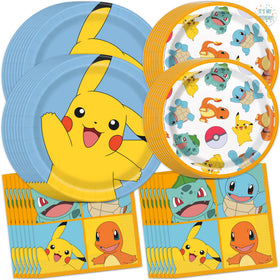 Unique Pokemon dinner plates ready for a kid-friendly party setup showing sturdy design.