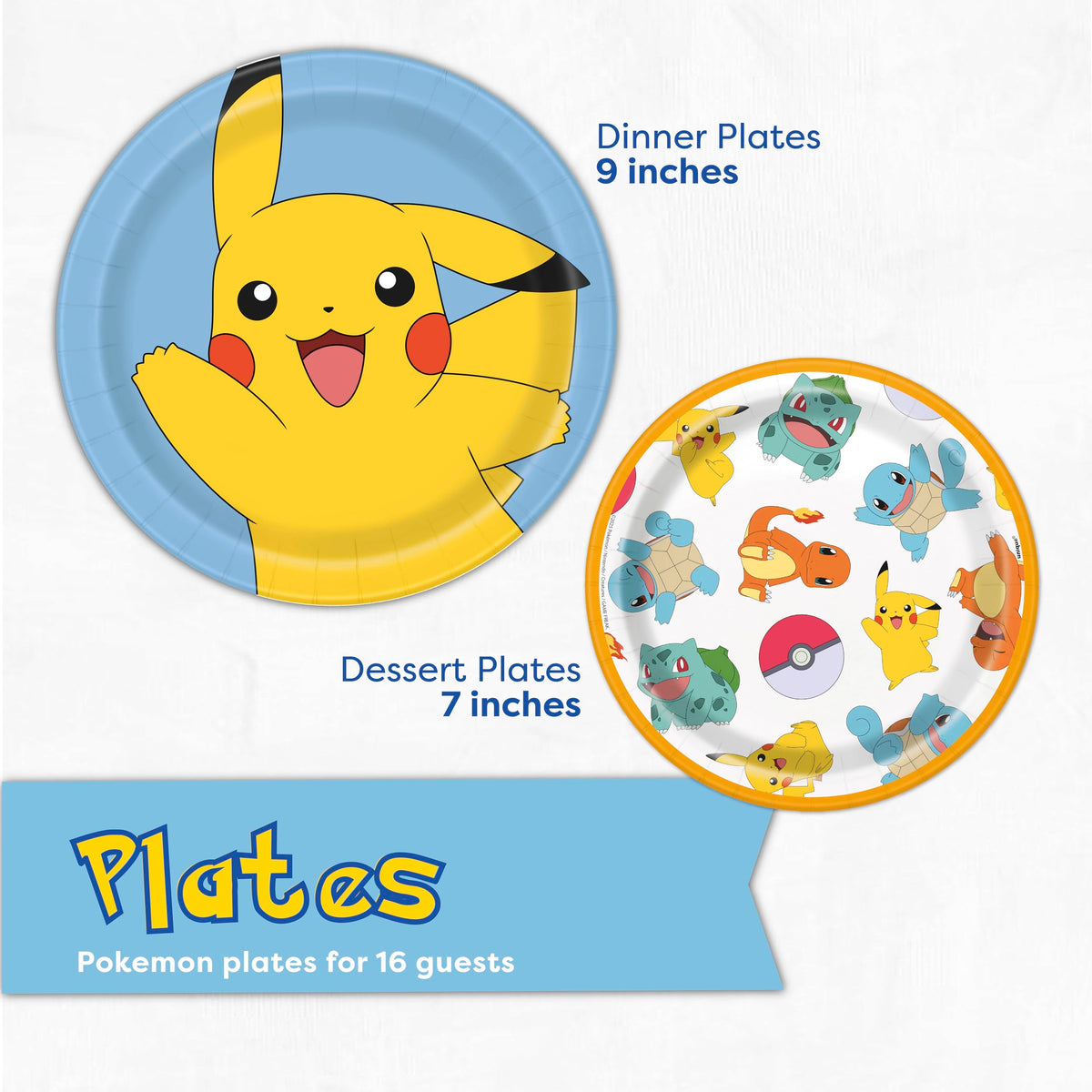Unique Pokemon 6.5-inch napkins for quick spills and neat cleanup.