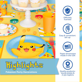 Unique Pokemon napkins offer sturdy cleanup and cohesive styling.