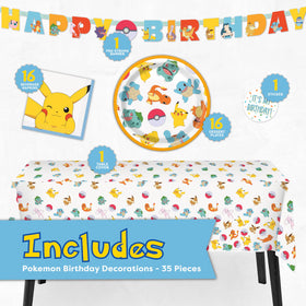 Unique Pokemon napkins coordinate with plates for a cohesive table look.