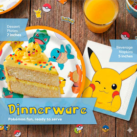 Unique Pokemon plates 7-inch sturdy dinnerware for cake and snacks.