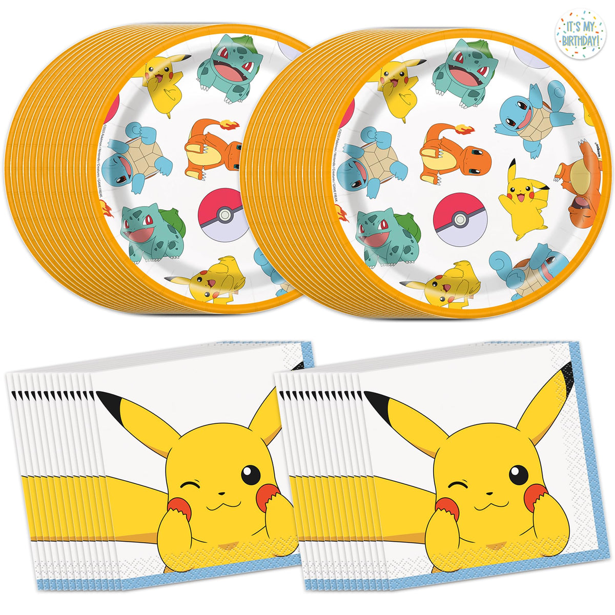 Unique Pokemon plates and napkins dessert set for easy party service