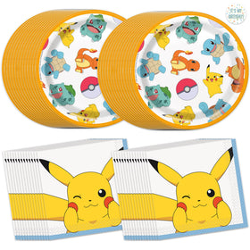 Unique Pokemon plates and napkins dessert set for easy party service