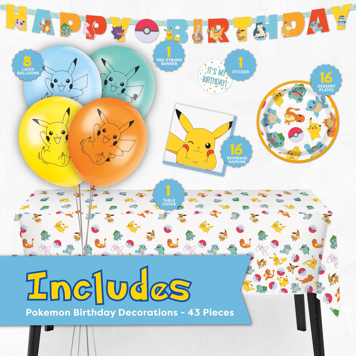 Unique Pokemon tablecloth 54x84 inches provides leakproof protection for spills.