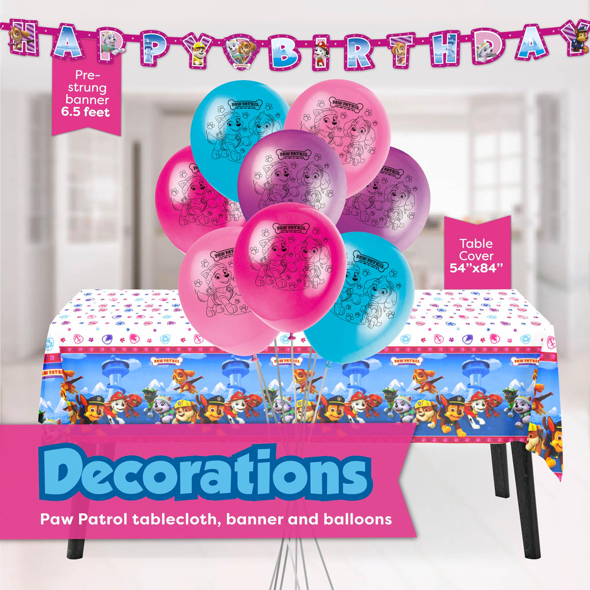 Unique Skye Paw Patrol balloons create a cheerful party centerpiece