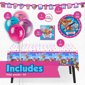 Unique Skye Paw Patrol balloons add color and energy to the party