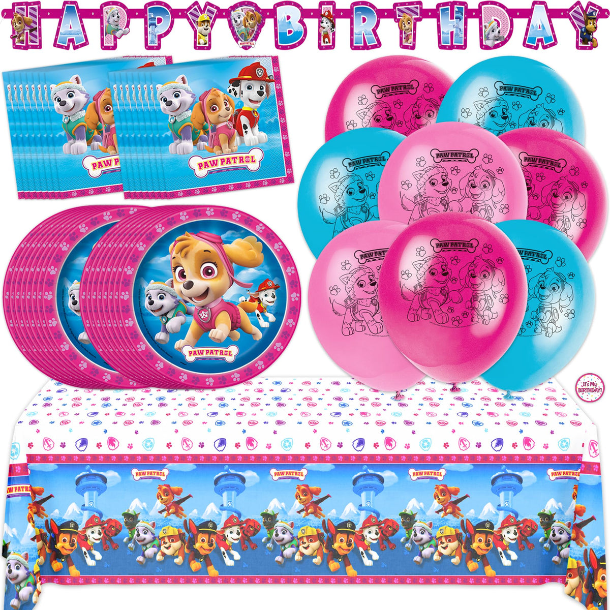 Unique Skye Paw Patrol banner highlights theme and creates a photo-worthy backdrop