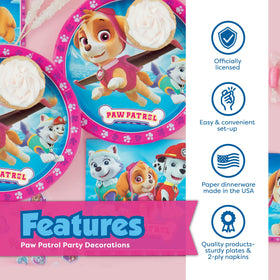 Unique Skye Paw Patrol 16 napkins for quick cleanup and color