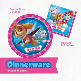 Unique Skye Paw Patrol plates support easy serving for snacks and cake